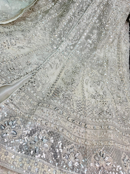 ORGANZA FABRIC 3-PCS BEAUTIFUL EMBROIDED MAXI