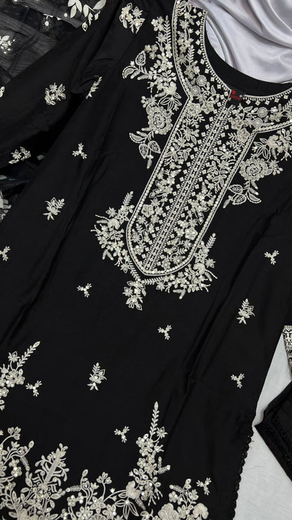 Winter Viscose Embroidered Suit | Heavy Embroidered Shirt with Digital Print Dupatta