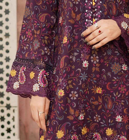 Dhanak Print Fabric Suit | Patch & Boring Work with Printed Shawl – Winter Collection