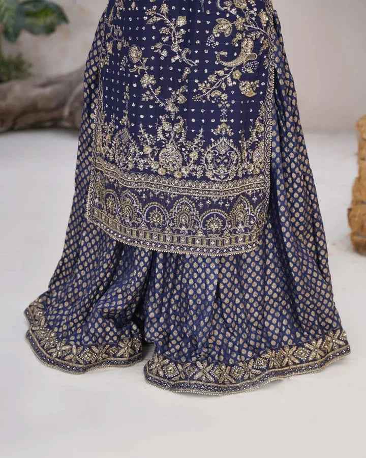 Chiffon & Jamawar Gharara Set | Timeless Elegance with a Regal Touch