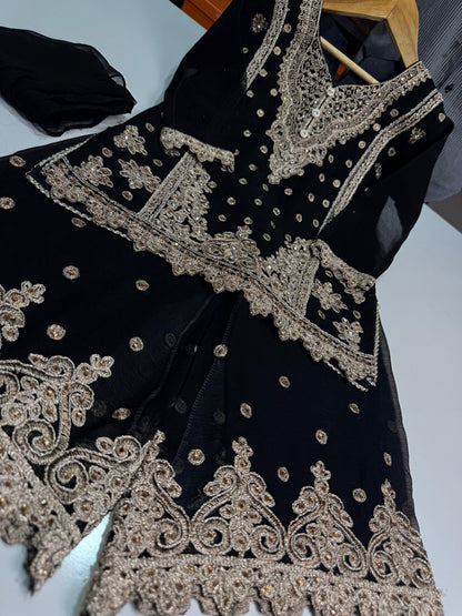 CHIFFON FABRIC Kids Collection Beautiful Embroided Dress