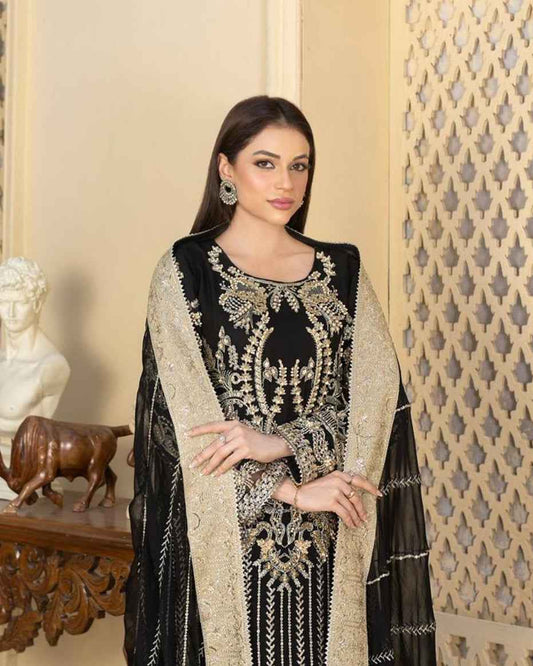 3PC Ready to Wear – Chiffon Luxury with Tilla & Sequin Embellishments