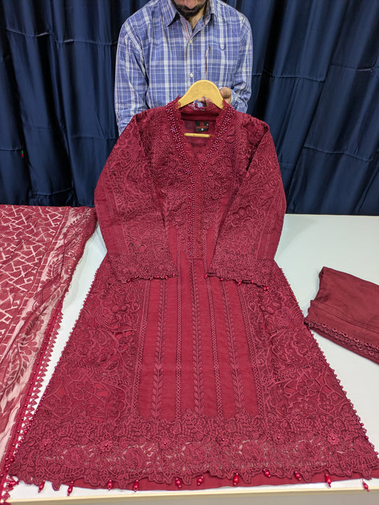 Maria B Style Luxury Organza Formal Dress – Party & Wedding Wear