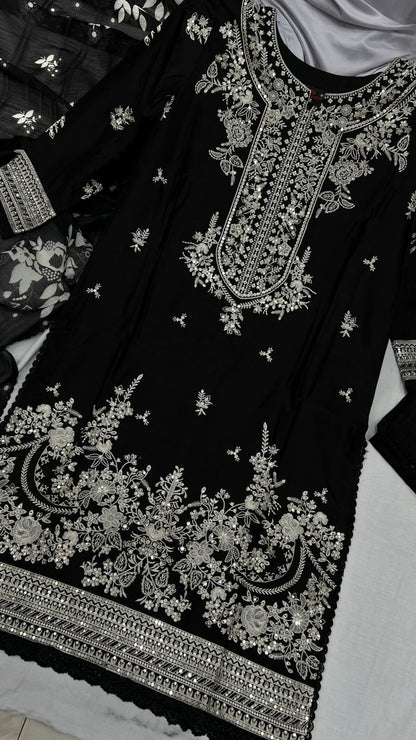 Winter Viscose Embroidered Suit | Heavy Embroidered Shirt with Digital Print Dupatta