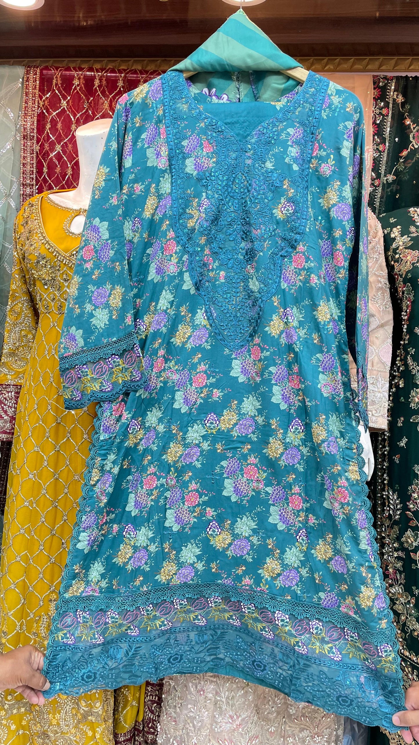 Lilen Stuff with Wool Shawl | Premium Winter Collection