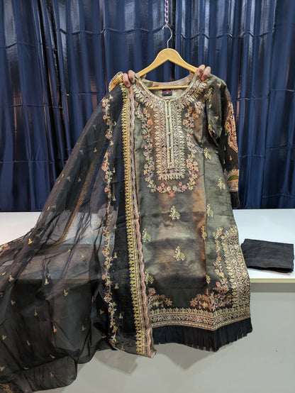 Masoori Fabric Embroidered Shirt with Embroidered Dupatta