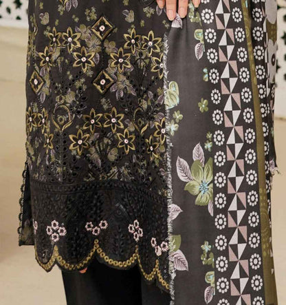 Dhanak Print Fabric Suit | Patch & Boring Work with Printed Shawl – Winter Collection