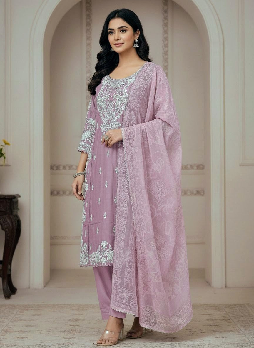 VISCOSE FABRIC Beautiful Casual Wear 3 Piece Dress Collection 2025