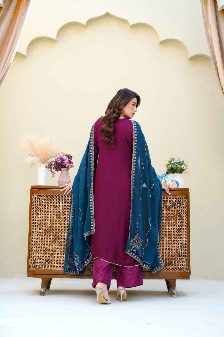 Chiffon Luxury Party Wear Dress – Maria B Inspired | Heavy Embroidered Dupatta