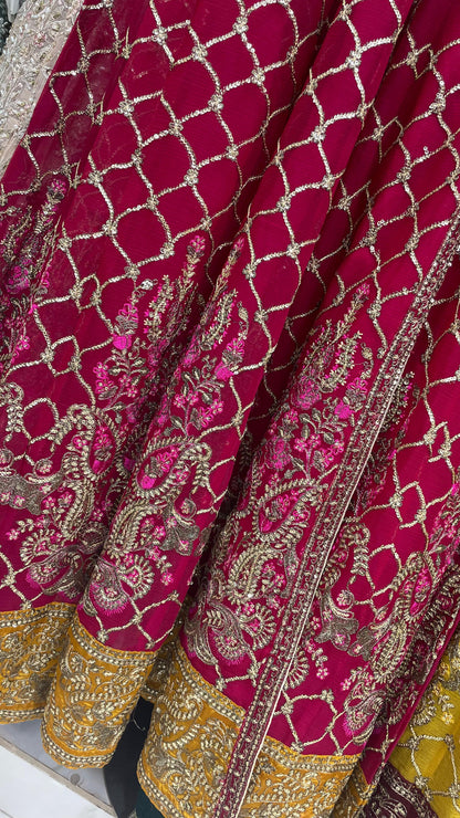 Chiffon Fabric Maxi with Organza Dupatta | Elegant Party & Wedding Wear