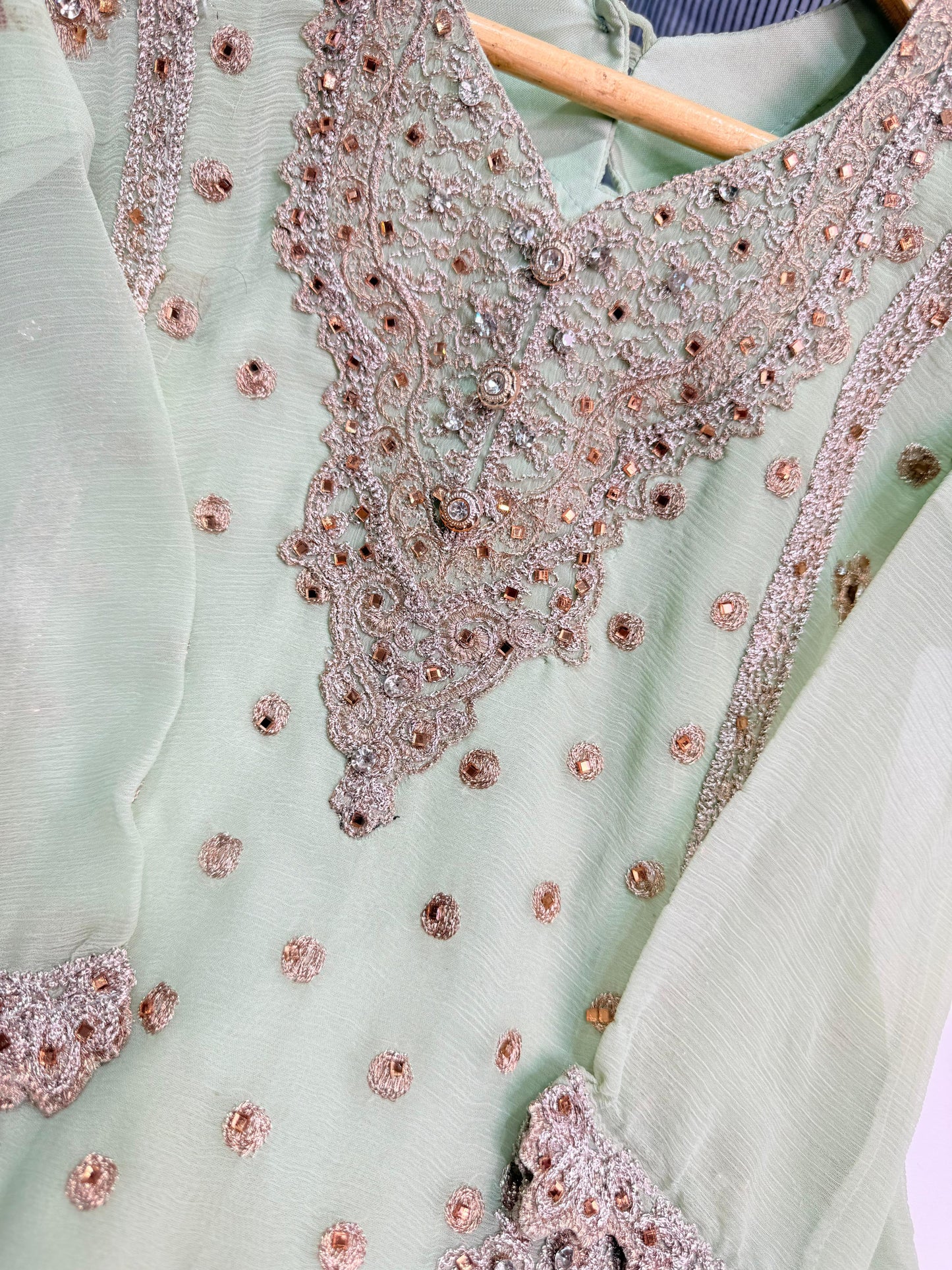CHIFFON FABRIC Kids Collection Beautiful Embroided Dress