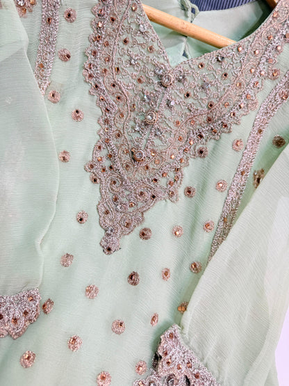 CHIFFON FABRIC Kids Collection Beautiful Embroided Dress