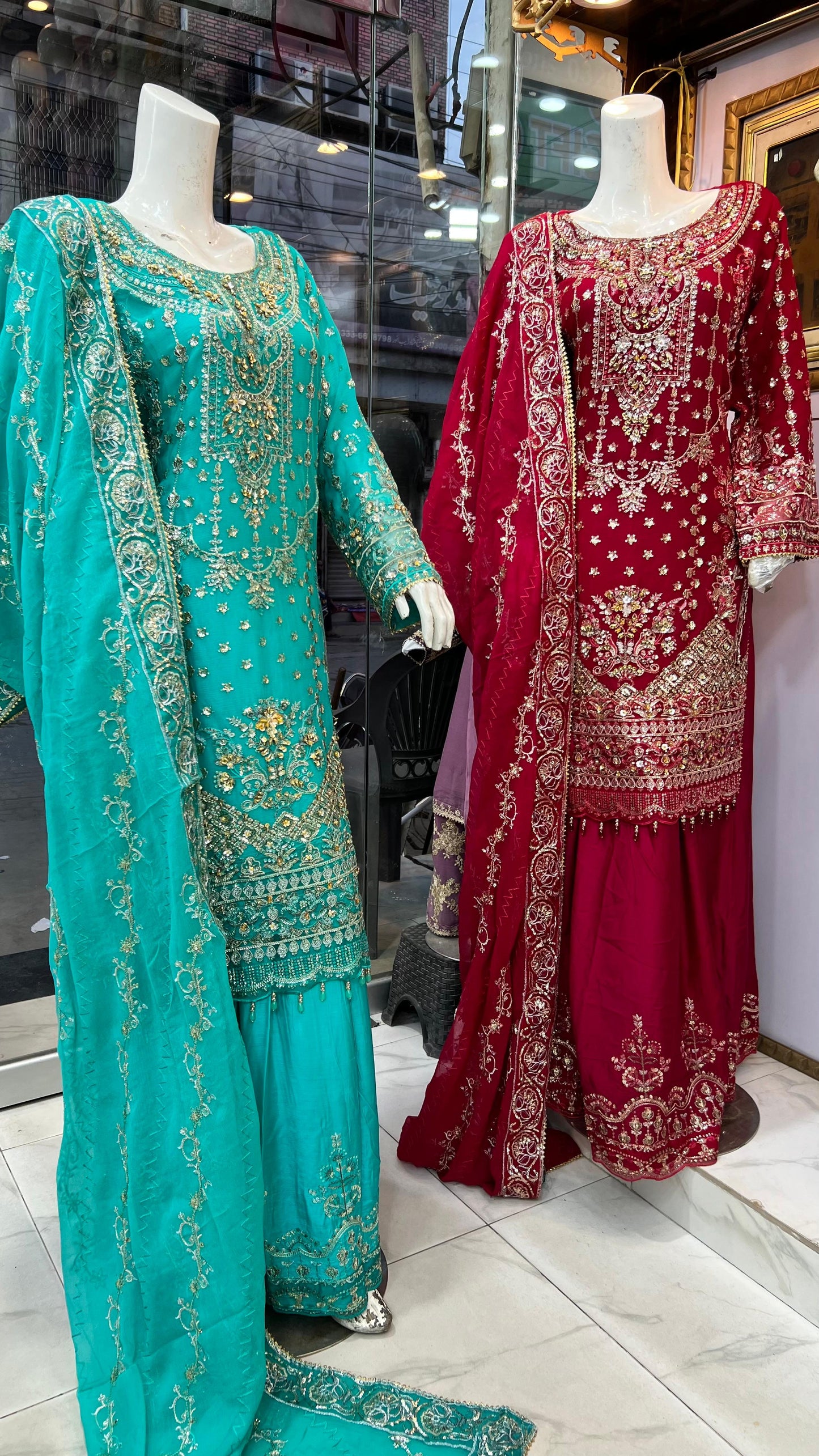 Wedding Dress | Long Shirt with Plazo | Chiffon Dupatta | All Sizes Available