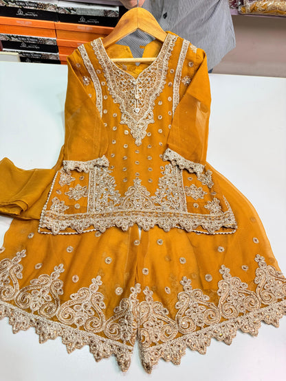 CHIFFON FABRIC Kids Collection Beautiful Embroided Dress