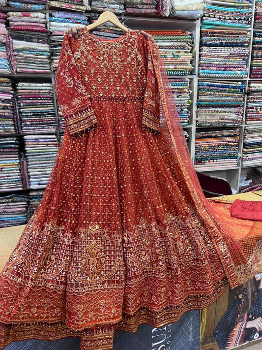 NET FABRIC Heavy Embroided Net Fabric Wedding Wear Maxi Collection 2025