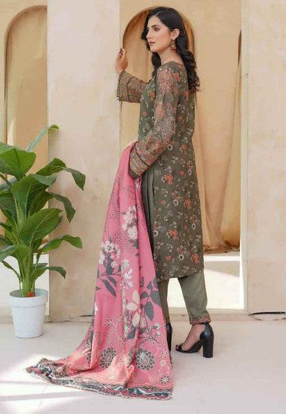 Dhanak Print Fabric Suit | Patch & Boring Work with Printed Shawl – Winter Collection