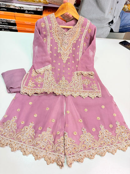 CHIFFON FABRIC Kids Collection Beautiful Embroided Dress