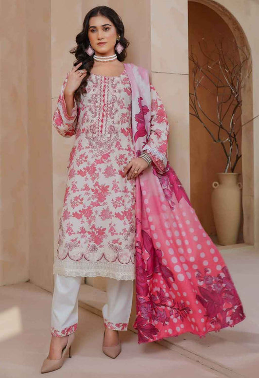 Dhanak Print Fabric Suit | Patch & Boring Work with Printed Shawl – Winter Collection