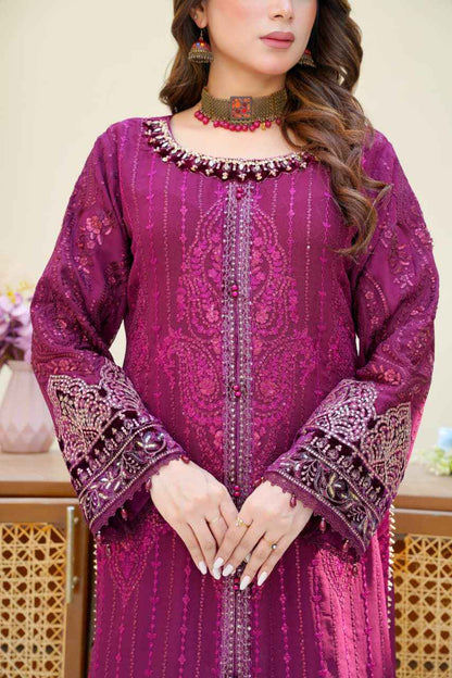 Chiffon Luxury Party Wear Dress – Maria B Inspired | Heavy Embroidered Dupatta