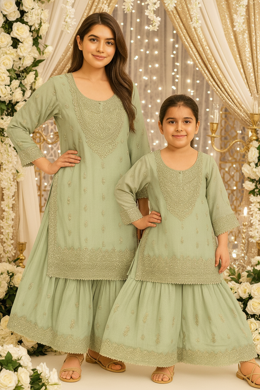CHIFFON FABRIC Mother & Daughter Dress 2025