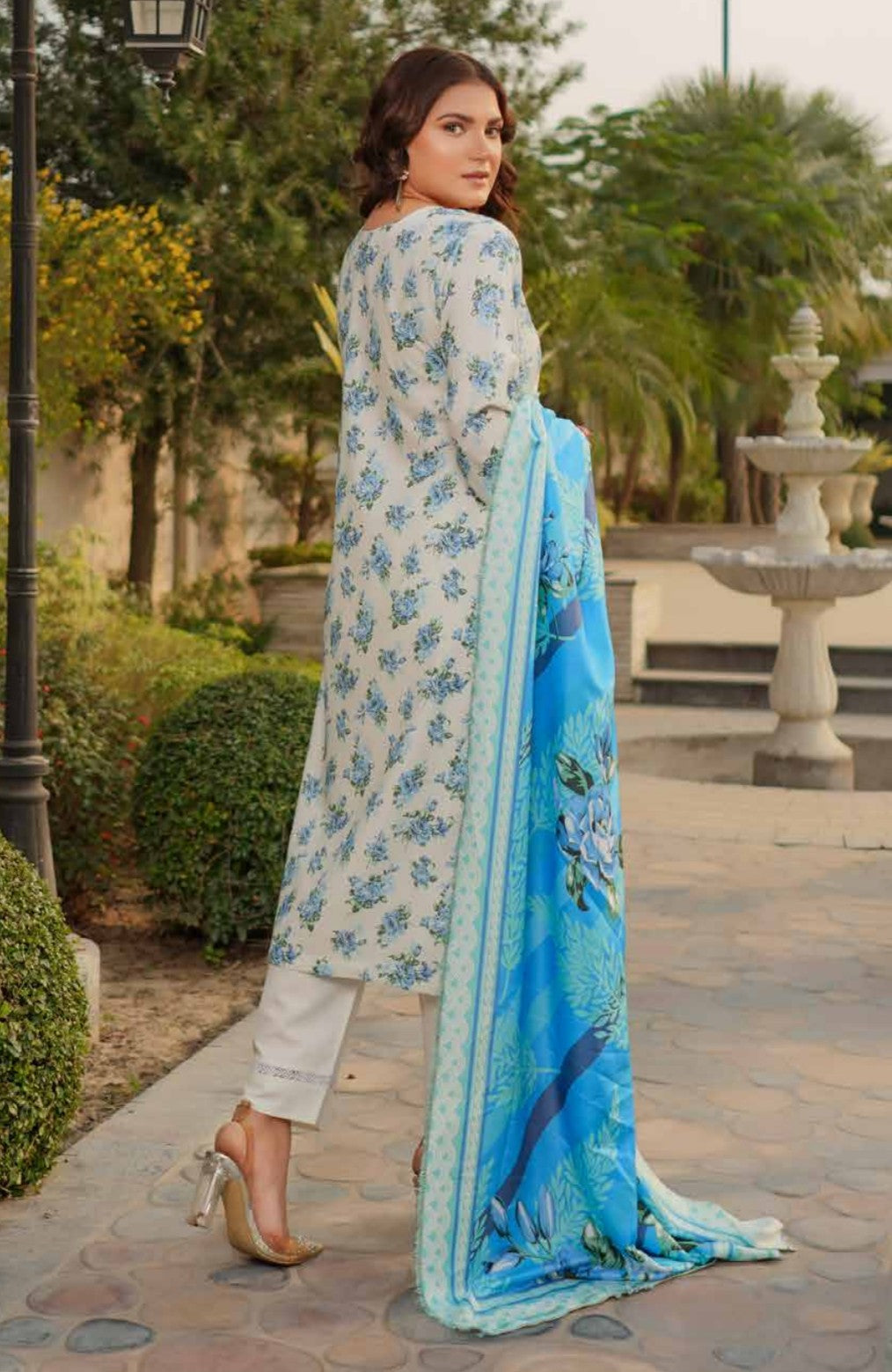 Dhanak Print Fabric Suit | Patch & Boring Work with Printed Shawl – Winter Collection