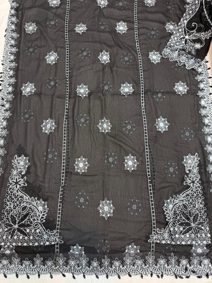 CHIFFON FABRIC Embroided Beautiful Dress With Embroided Dupatta