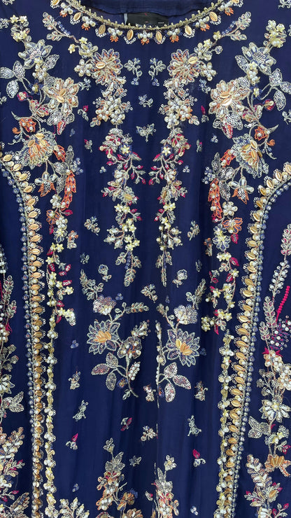 Chiffon Wedding Collection | Heavy Handwork, Sequence & Tassels with Big Flare Plazo