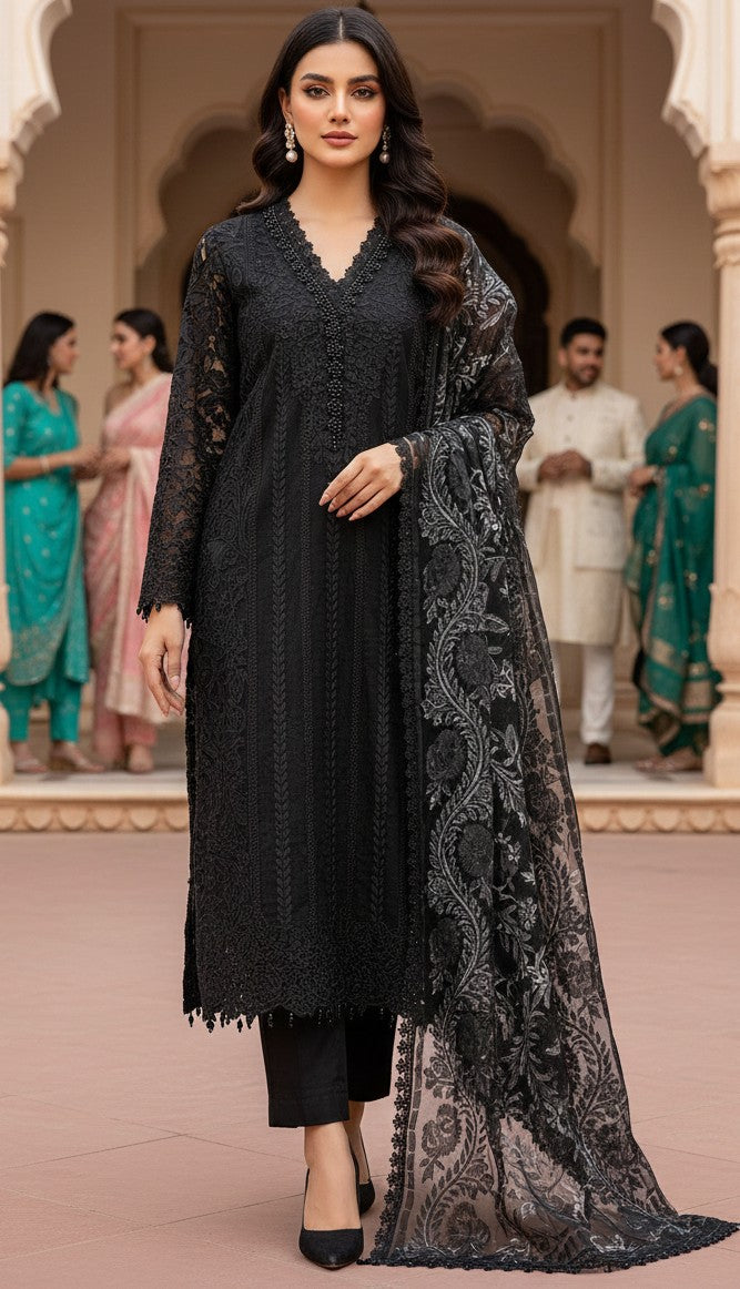 Maria B Style Luxury Organza Formal Dress – Party & Wedding Wear