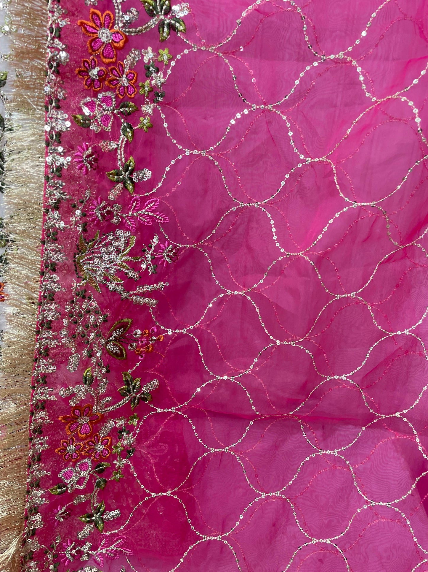 ORGANZA FABRIC Heavy Embroided Beautiful Lehanga Design 2025