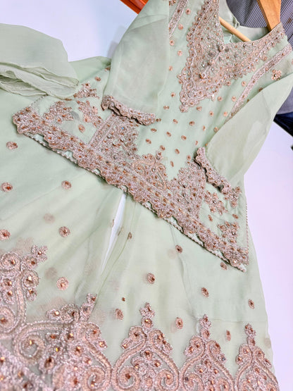 CHIFFON FABRIC Kids Collection Beautiful Embroided Dress