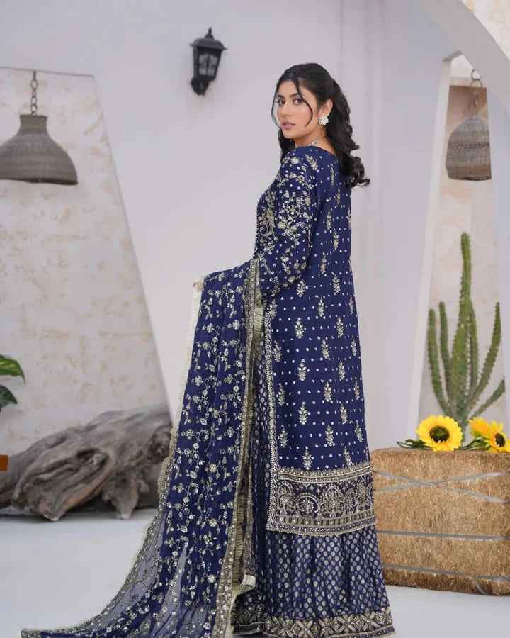 Chiffon & Jamawar Gharara Set | Timeless Elegance with a Regal Touch