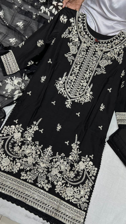 Winter Viscose Embroidered Suit | Heavy Embroidered Shirt with Digital Print Dupatta
