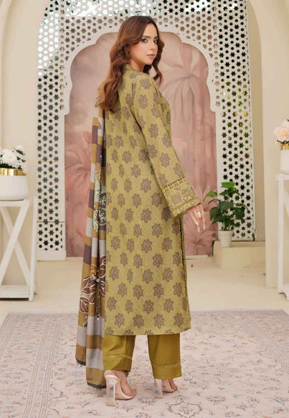 Dhanak Print Fabric Suit | Patch & Boring Work with Printed Shawl – Winter Collection