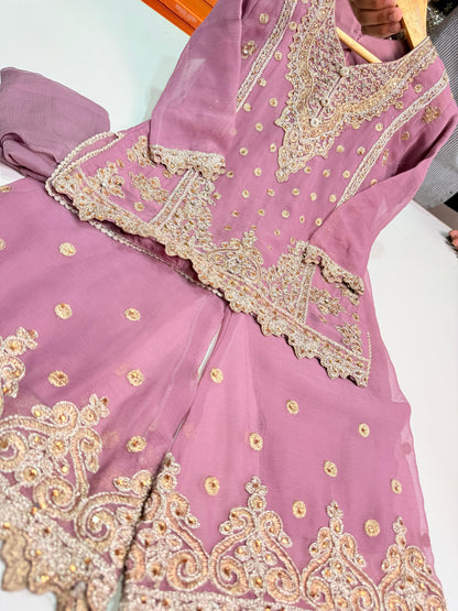 CHIFFON FABRIC Kids Collection Beautiful Embroided Dress