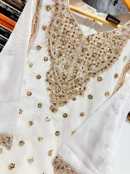 CHIFFON FABRIC Kids Collection Beautiful Embroided Dress