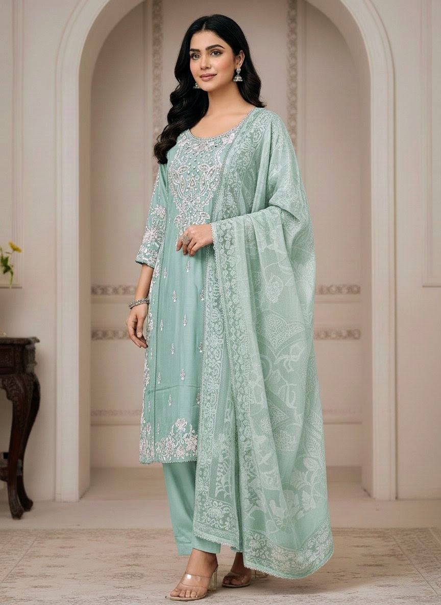 VISCOSE FABRIC Beautiful Casual Wear 3 Piece Dress Collection 2025