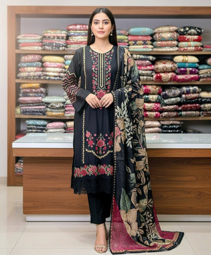 ASIM JOFA. Inspired Dress With Beautiful Short & Embroided Dupatta 2025