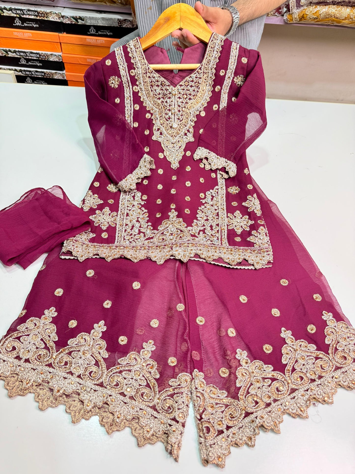 CHIFFON FABRIC Kids Collection Beautiful Embroided Dress